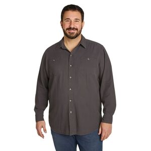 Wrangler Gray Vintage Wash Button Down Long Sleeve Casual Shirt Size 2XL Cotton